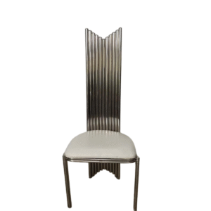Silver and White Chair
